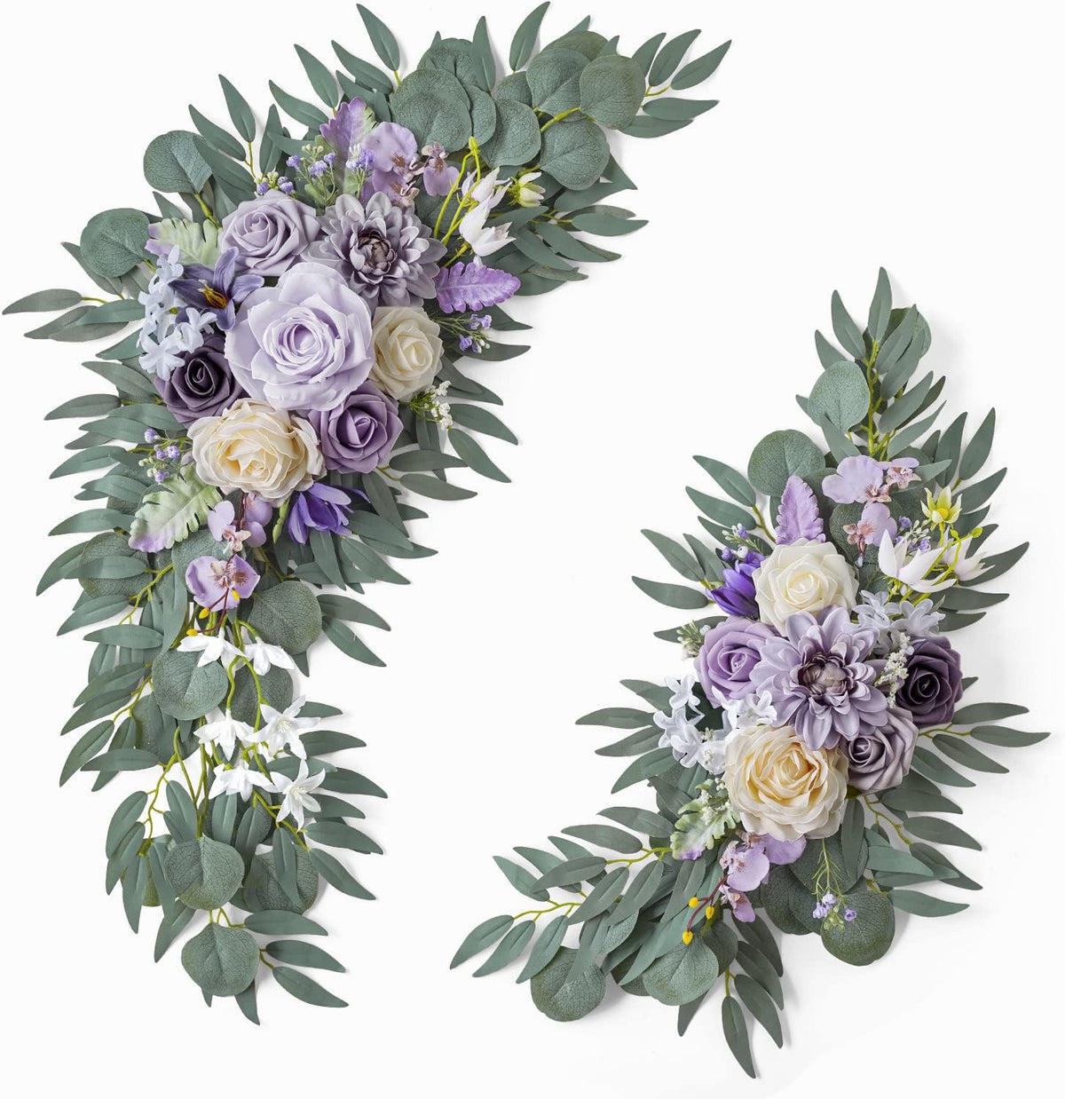 ponatia Wedding Arch Flowers (Pack of 2), Artificial Purple Flowers for Wedding Welcome Signs
