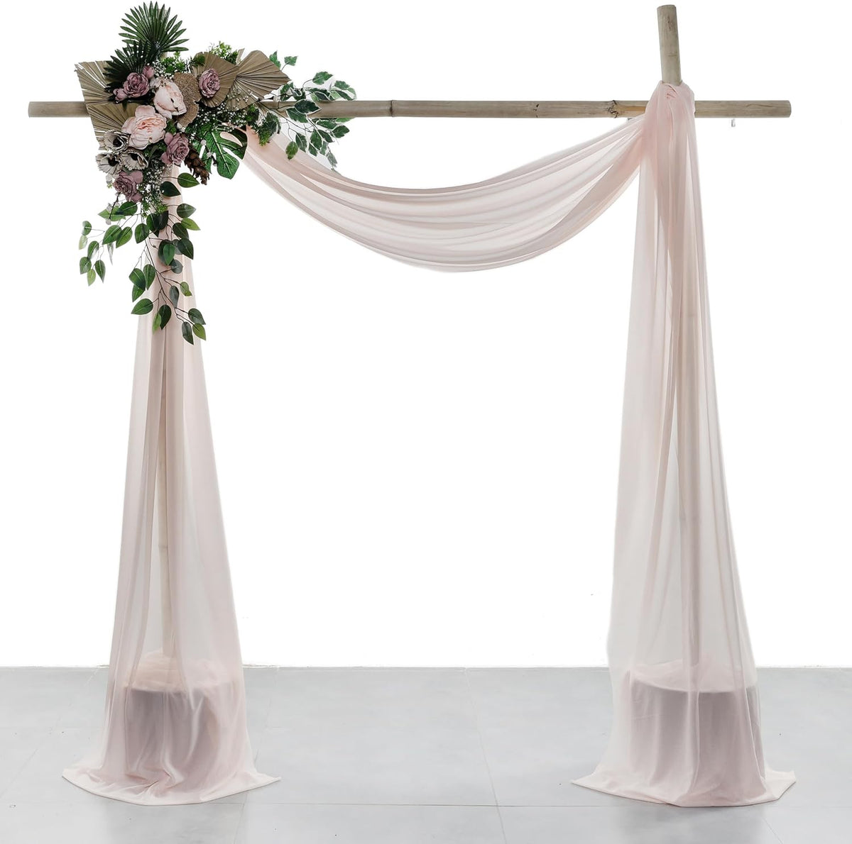 VDS Pack of 1 Panel (30 Inch X 100 Feet) Wedding Arch Draping Fabric Sheer Chiffon Fabric Drapery