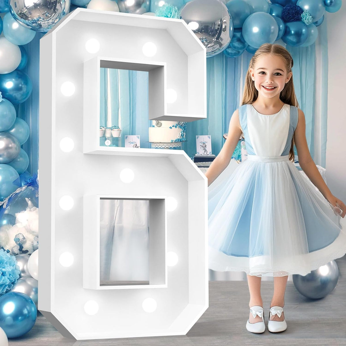 Ledido 4FT Marquee Light Up Numbers, Cool White Light Up Numbers Large Marquee Numbers for Party