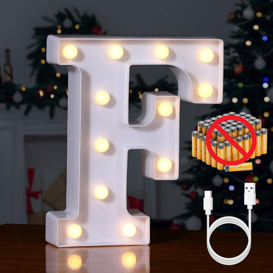 Foaky Rechargeable LED Letter Lights Sign Marquee Light Up Letters Sign for Night Light