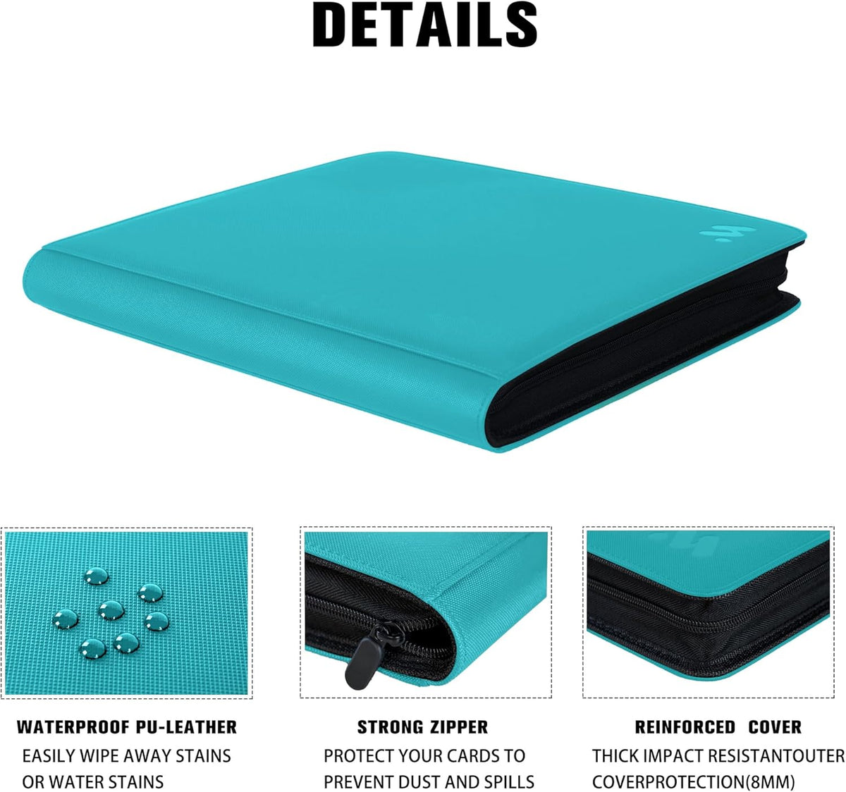 Premium 1000+ Pockets Card Binder,16 Pockets Trading Card Binder Ringless Side Loading Trading Card