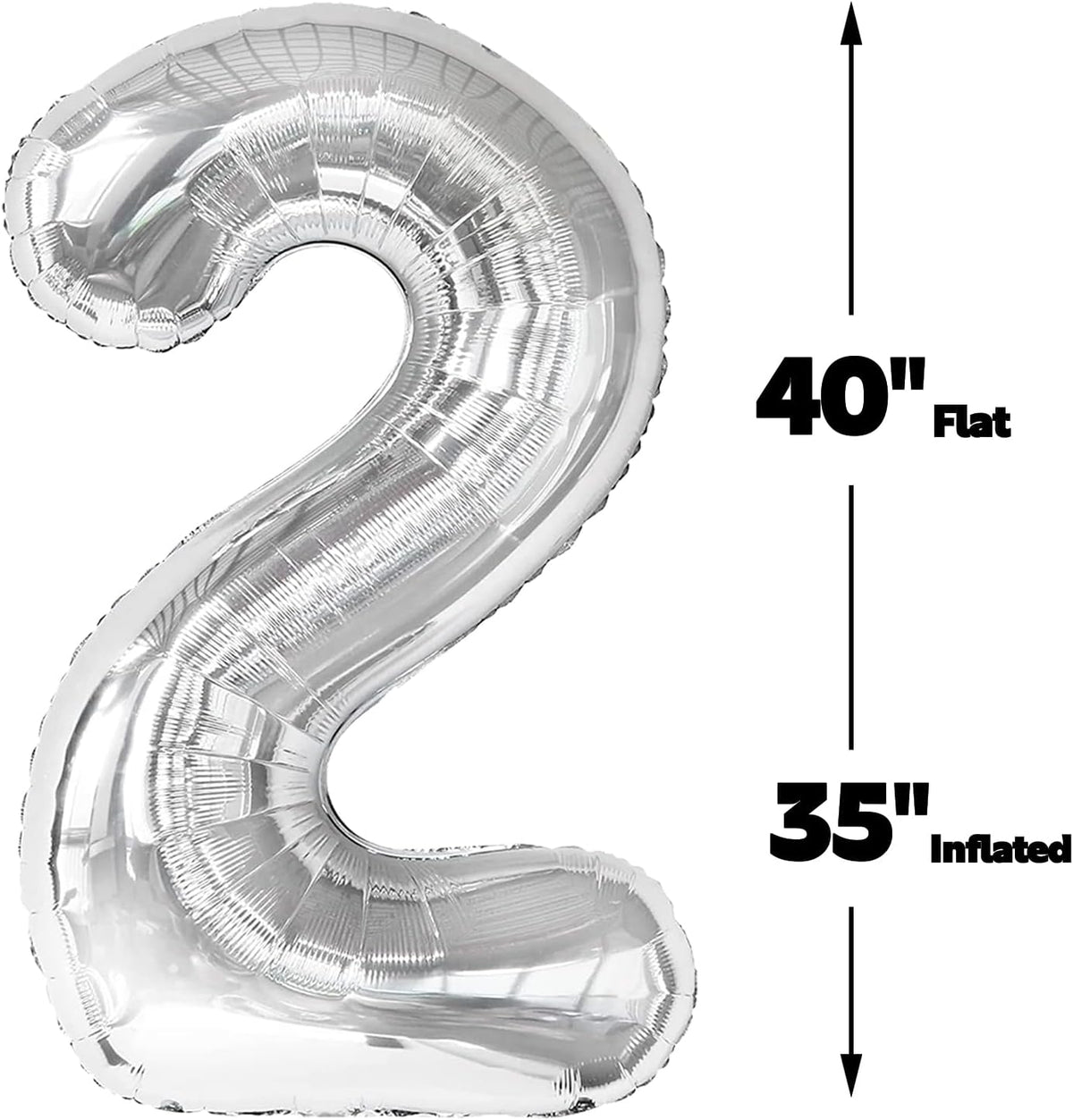 Silver Number 21 Balloon 40 inch, Number 21 Birthday Balloon for Boy Girl, Silver Foil 21 Balloon
