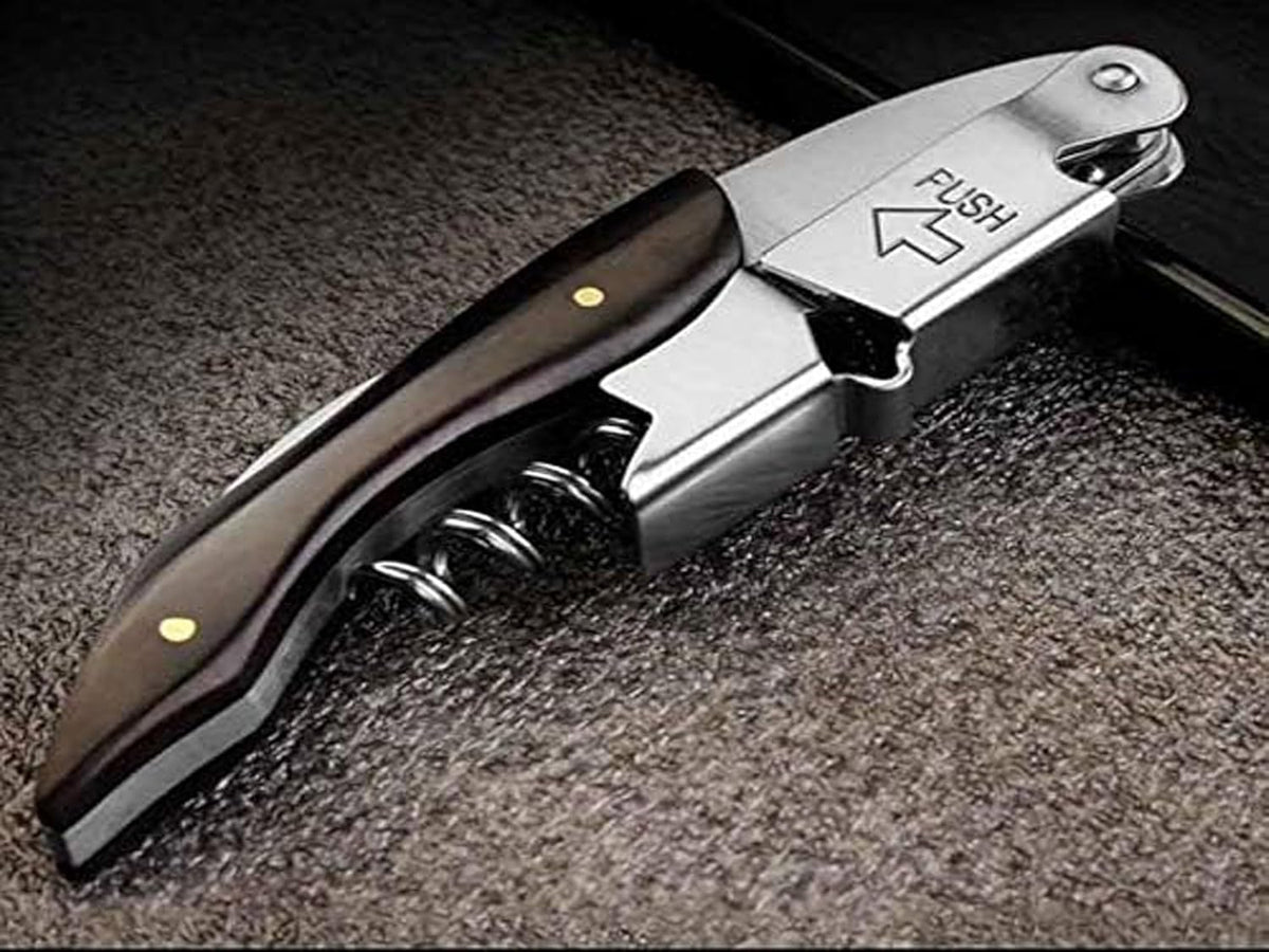 Professional Waiter Corkscrew Wine Key for Bartenders Set of 3,With Long Rosewood Handle Stainless
