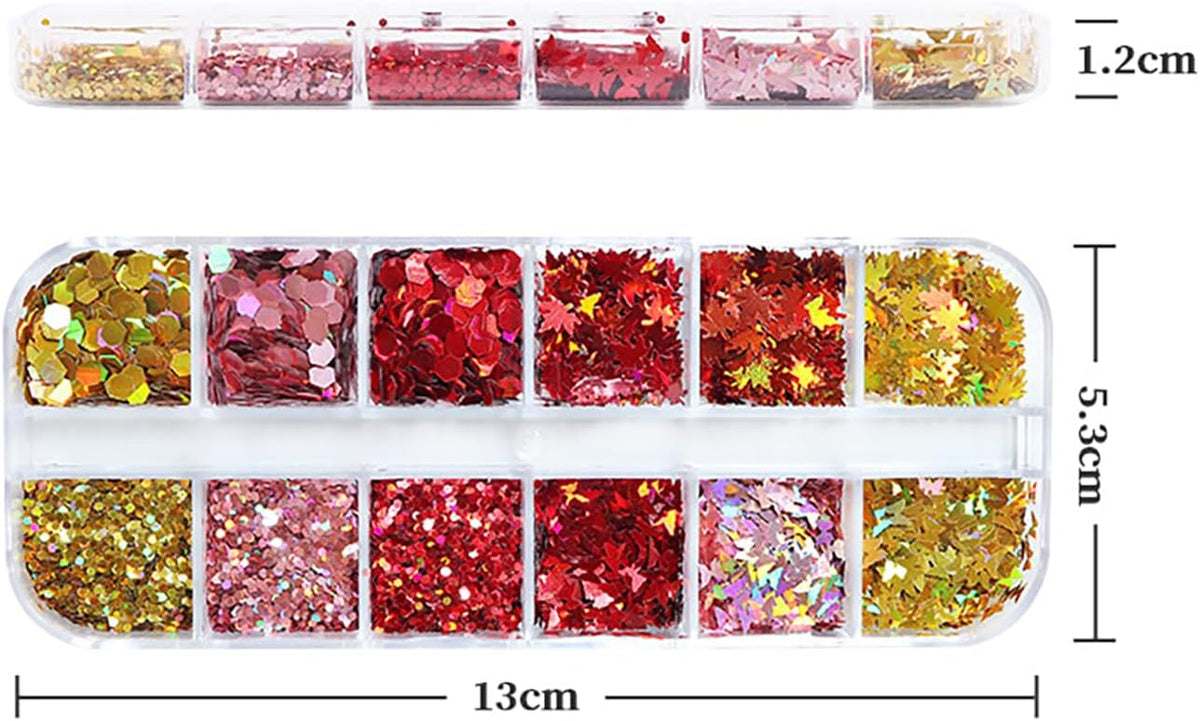 Maple Leaves Confetti,2000pcs Fall Leaves Party Table Decorations Scatter Foil Confetti for Autumn
