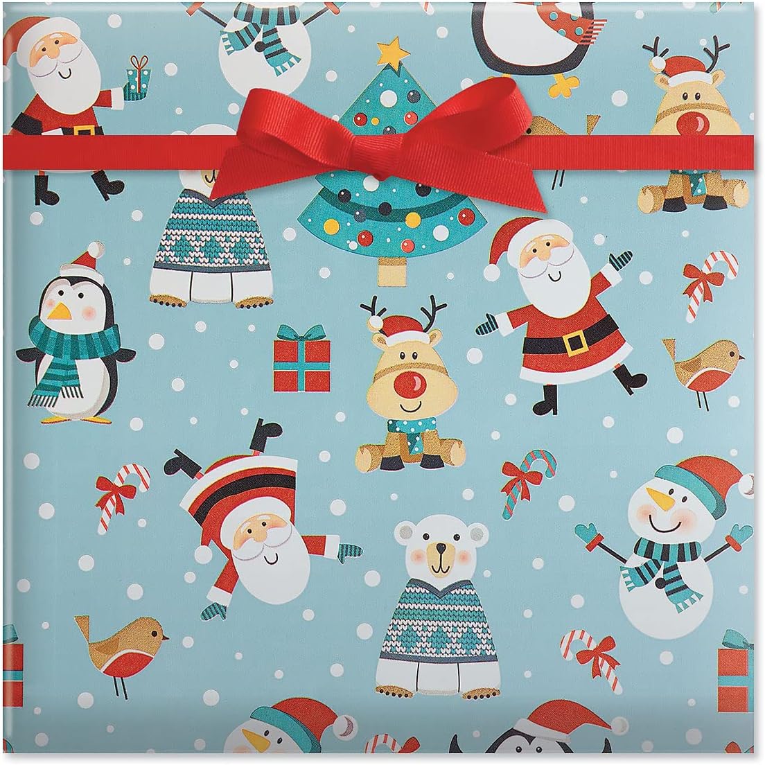 Current Christmas Critters Double-Sided Rolled Christmas Wrapping Paper - Premium Jumbo 23-Inch x