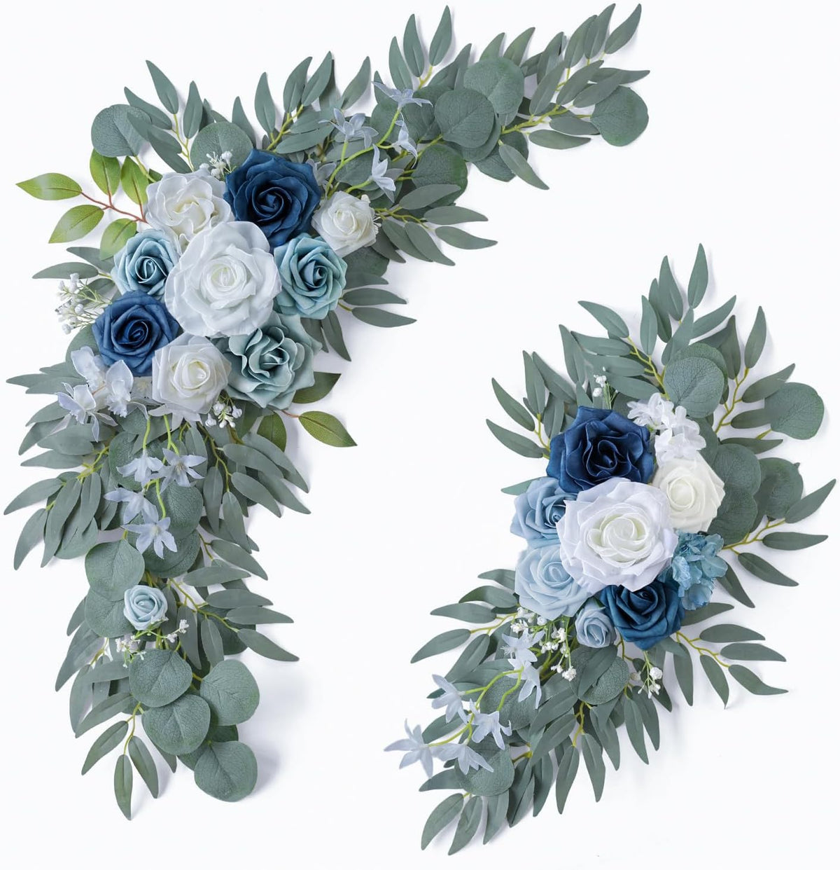 ponatia Wedding Arch Flowers (Pack of 2), Artificial Dusty Blue Flowers & Welcome Signs Decorations