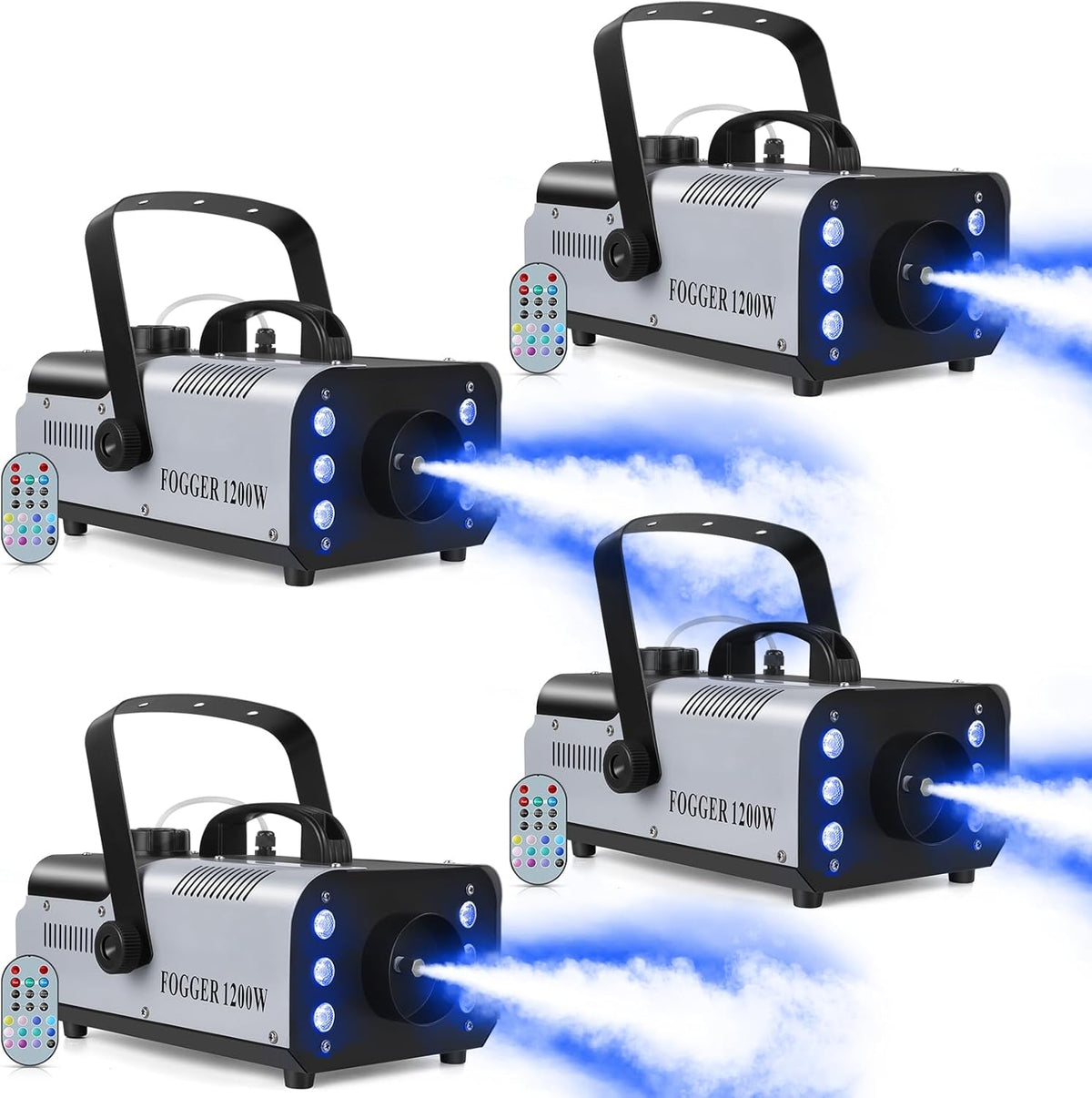 1200W RGB Fog Machine, 6 Colorful LED Lights for Smoke Machine Indoor/Outdoor Use, Perfect for