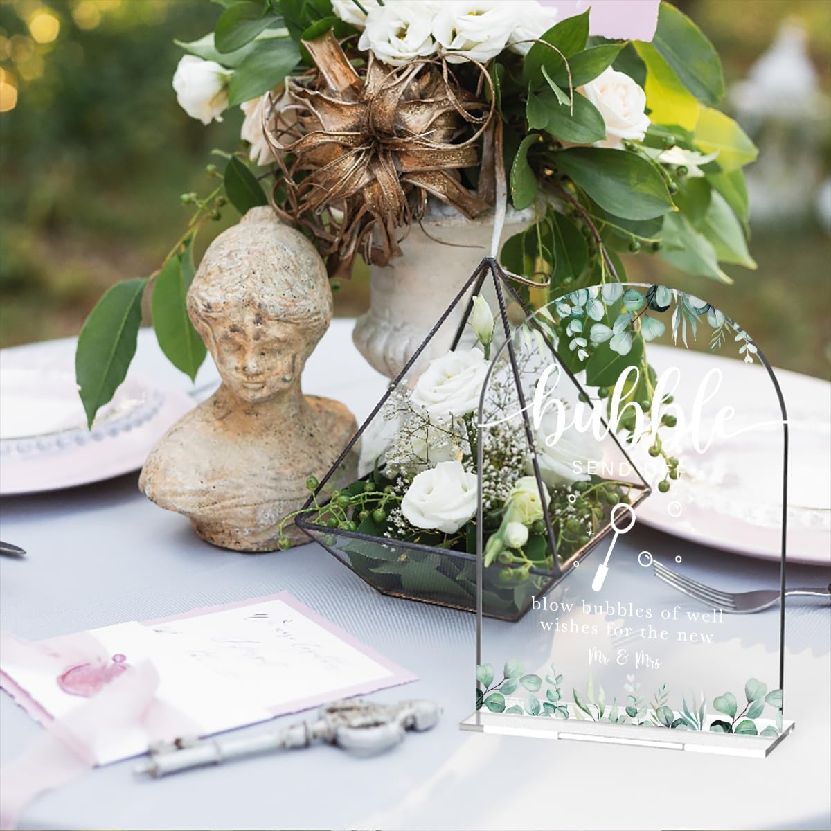 Acrylic Wedding Sign Bubble Send Off Signs for Ceremony Modern Calligraphy Arch Acrylic Table Top