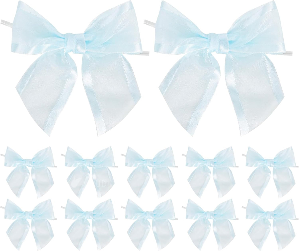 AIMUDI Baby Blue Bows 4" Organza Bows Premade Twist Ties Bows for Gift Wrapping Crafts Treat Bags