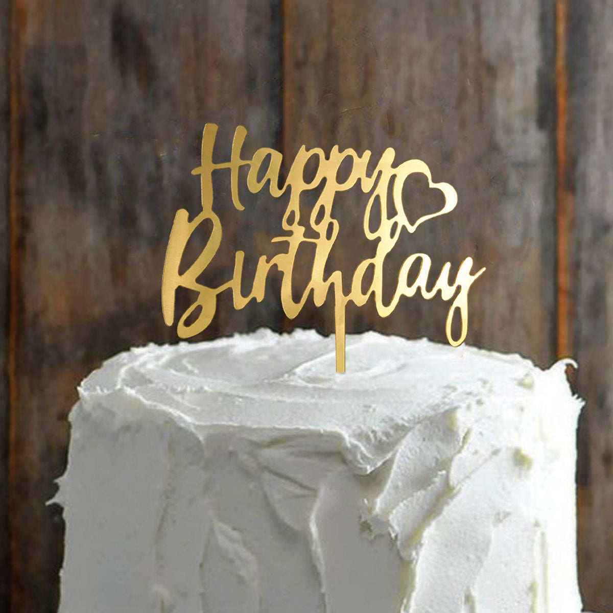 6-Pack Gold Cake Topper Set, Double-Sided Glitter, Acrylic Happy Birthday Cupcake Toppers, Birthday