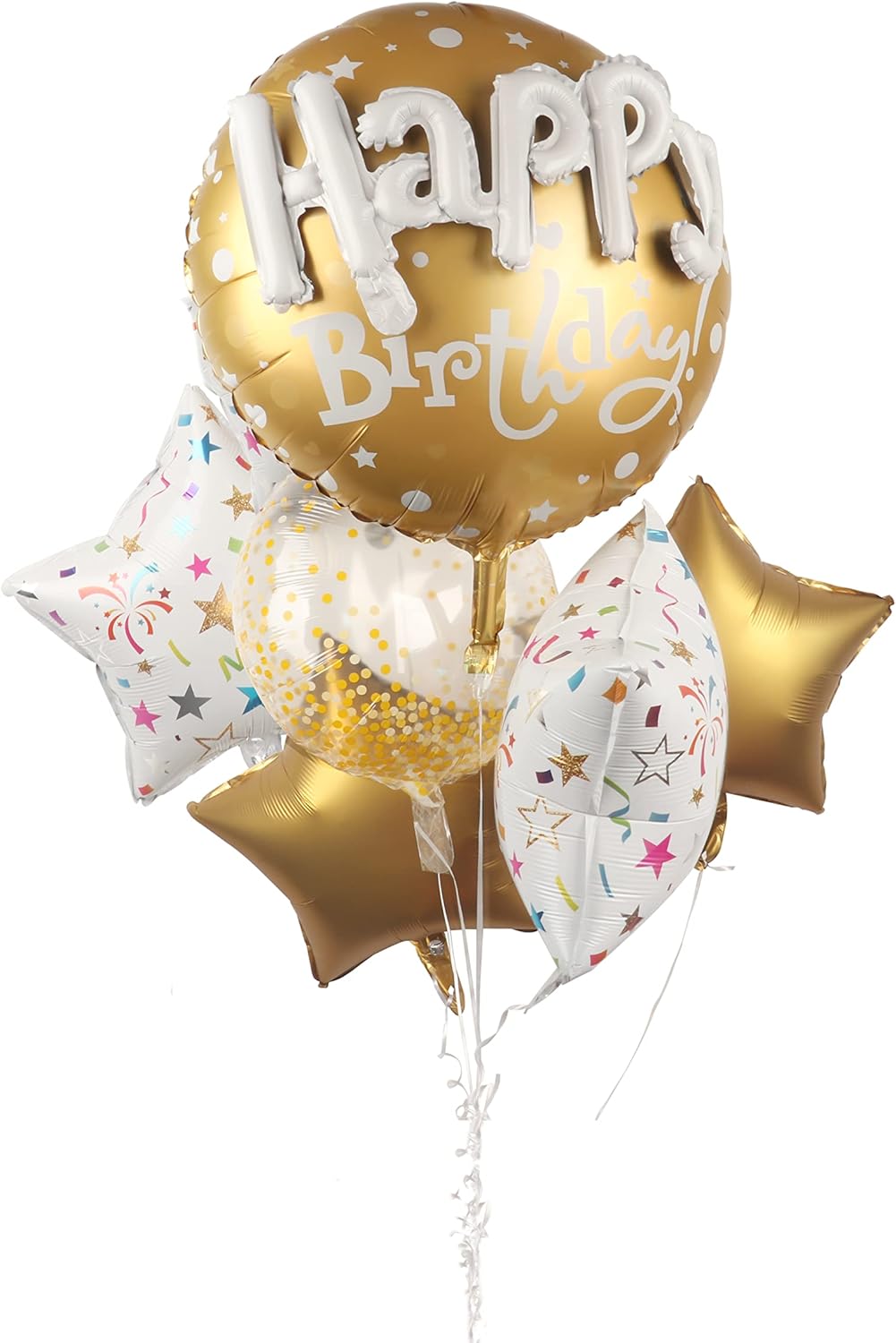 36inch Large Gold Round Foil Helium Mylar Balloons Set 8pcs For Gold Happy Birthday Party