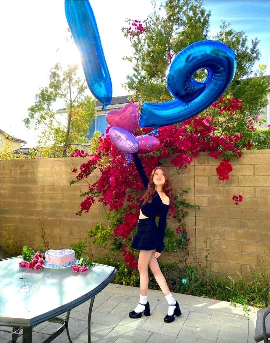 Navy Blue Large Number 7 Balloon, 40 Inch, 7th Seven Birthday Balloon Number, Mylar Foil Birthday