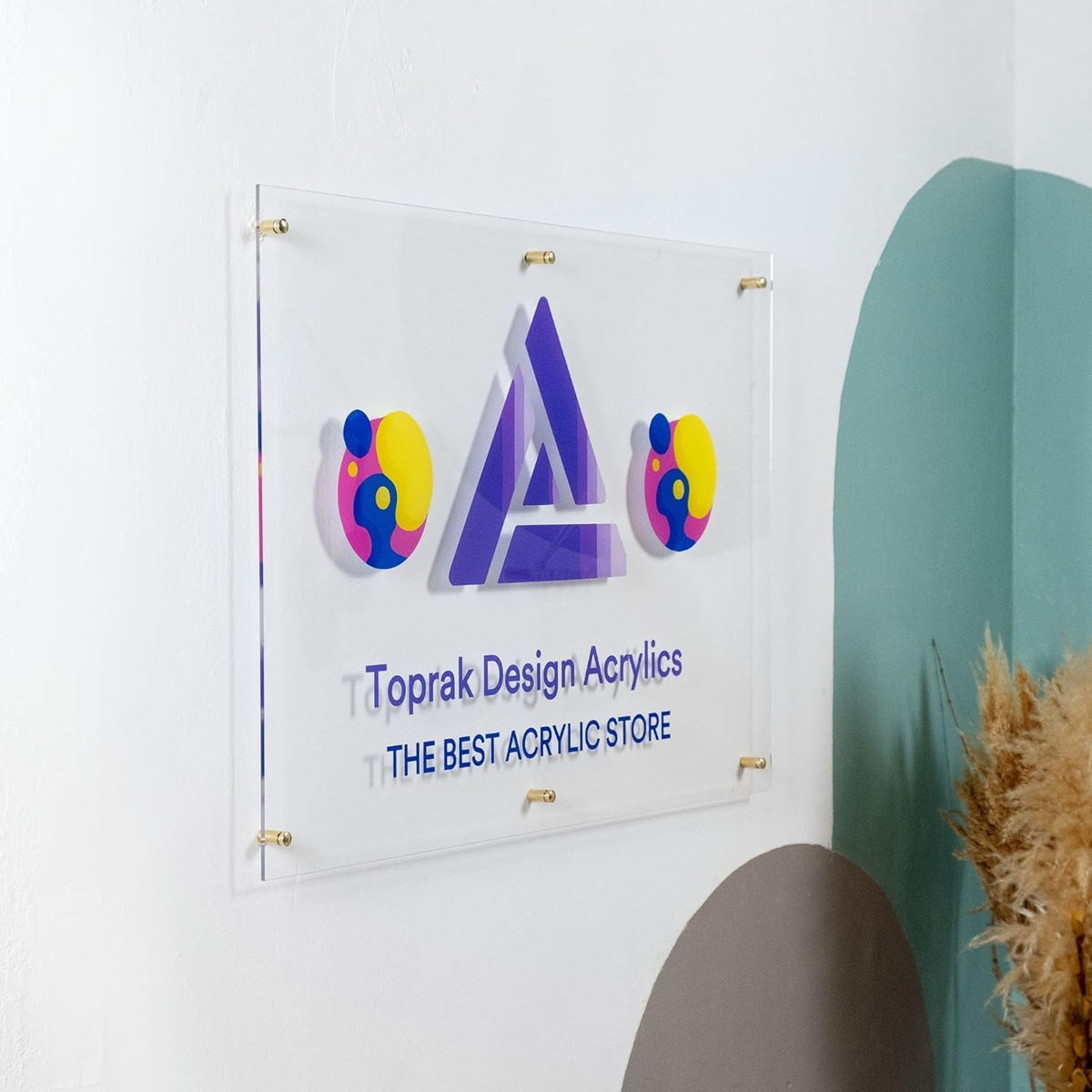 Large Custom Business Logo Sign, Personalized Acrylic Store Front Sign For Office, Wall Hanging