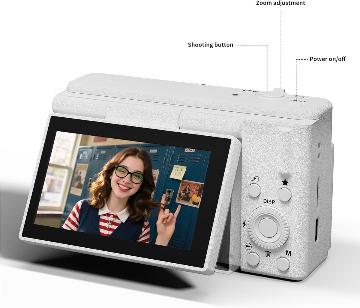 2K Digital Camera with 48MP Multi-Filter 16X Zoom Anti Shake, 3" LCD Screen Compact Vlogging Camera