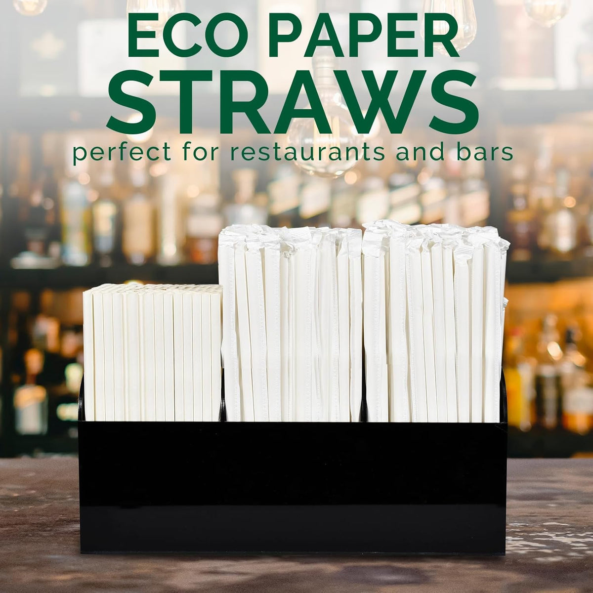 10.25" Disposable Paper Drinking Straws Individually Wrapped, 0.31" Dia. - 4 PLY Thick Heavy Duty