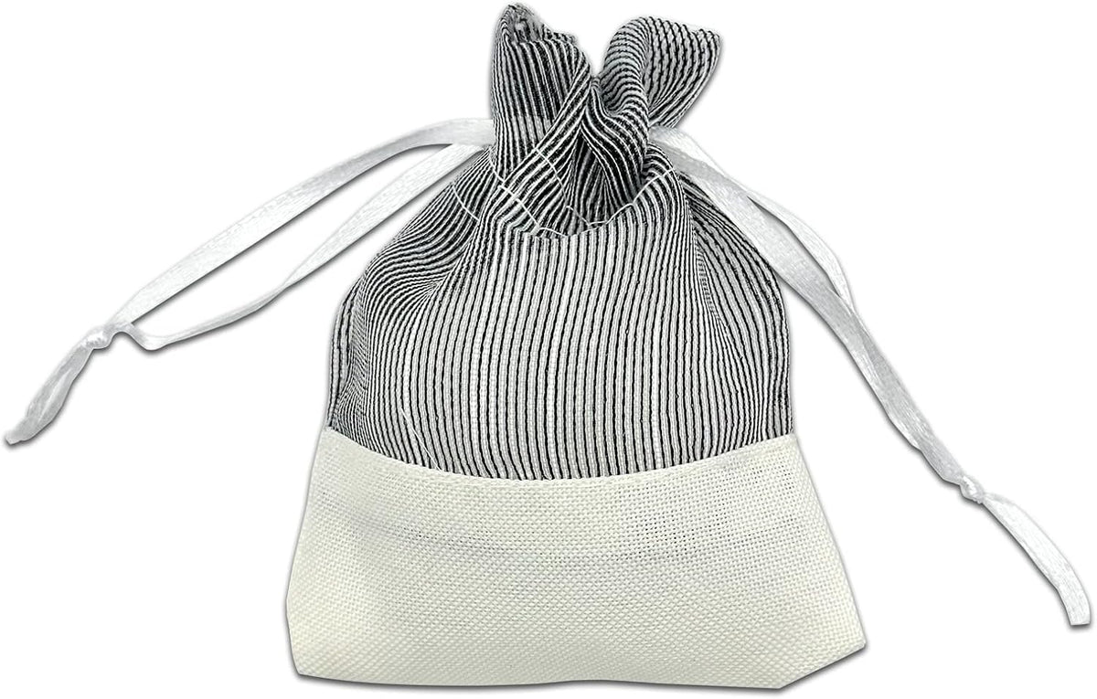 TheDisplayGuys For Your Modern Living 24-Pack Linen & Black Organza Gift Bags with Drawstrings