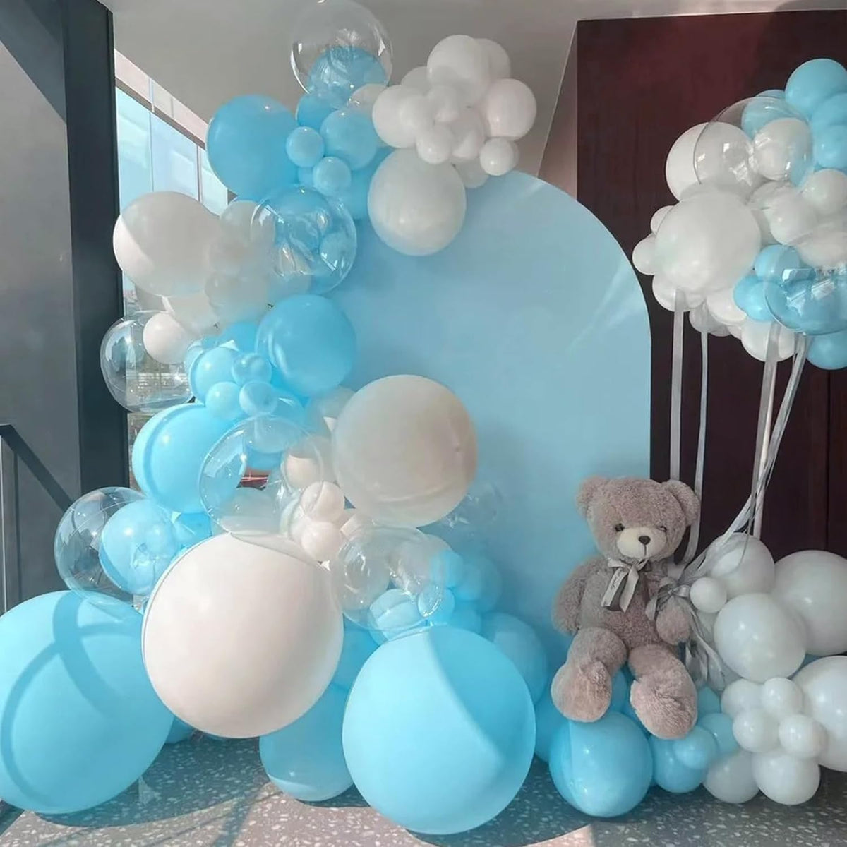 90pack Aqua Balloons Different Size 18/12/10/5 Inch Aqua Balloon Garland Arch Kit for Graduation