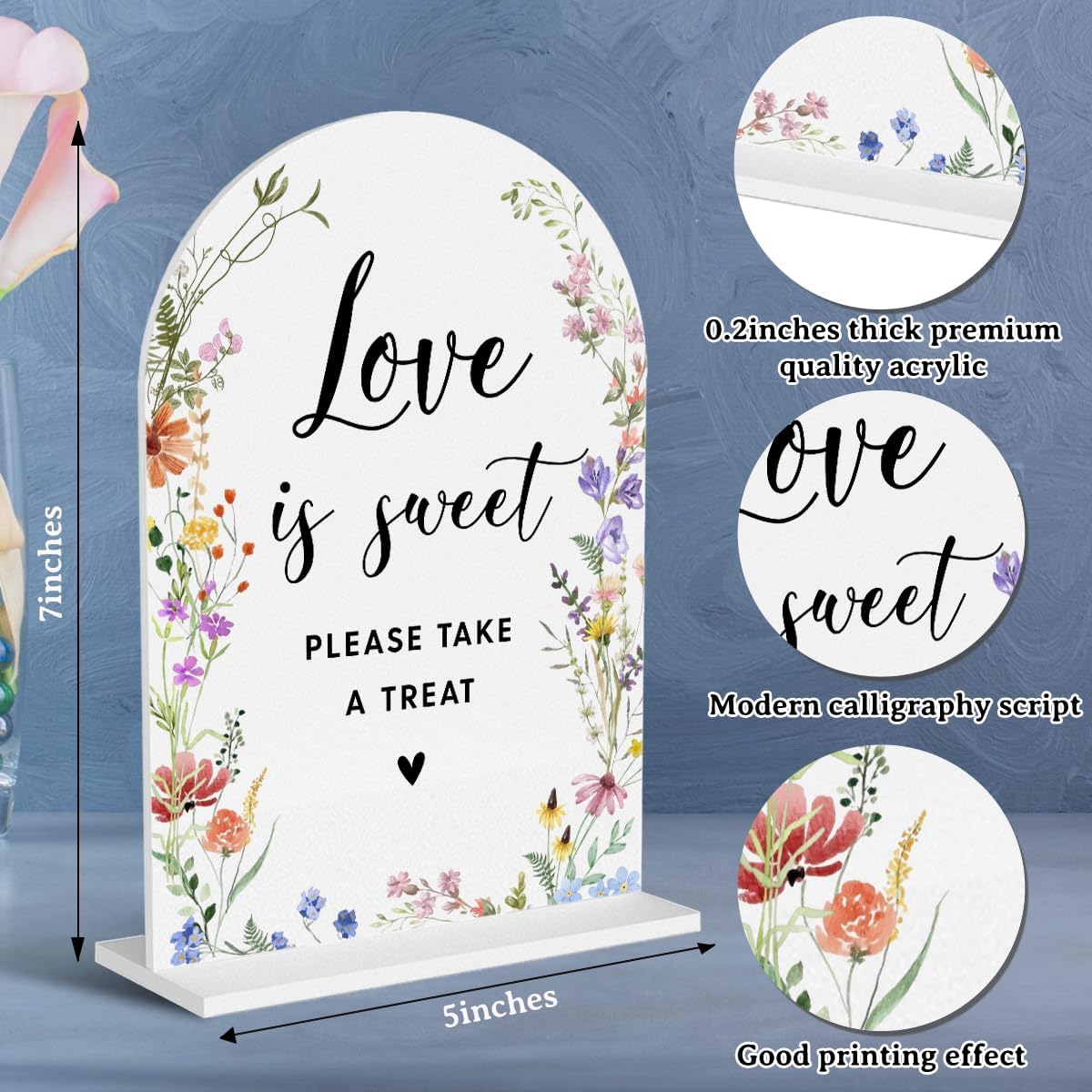 Acrylic Wedding Signs, Love is Sweet Signs for Marriage Reception, Bridal Shower Decorations