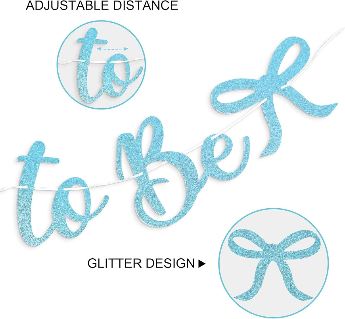 Bride to Be Banner, Light Blue Bride to Be with Bow Glitter Bachelorette Bridal Party Banner BRIDE