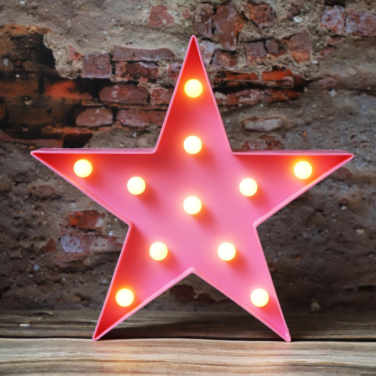 LED Marquee Star Sign Night Light, Battery Operated Star Shaped Desk Table Lamp for Kids, Baby