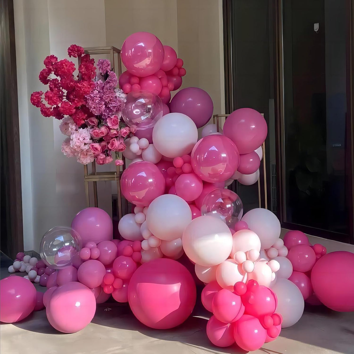 100pcs Hot Pink Balloons, Helium Quality 12 inch Bright Pink Latex Party Balloon for Birthday