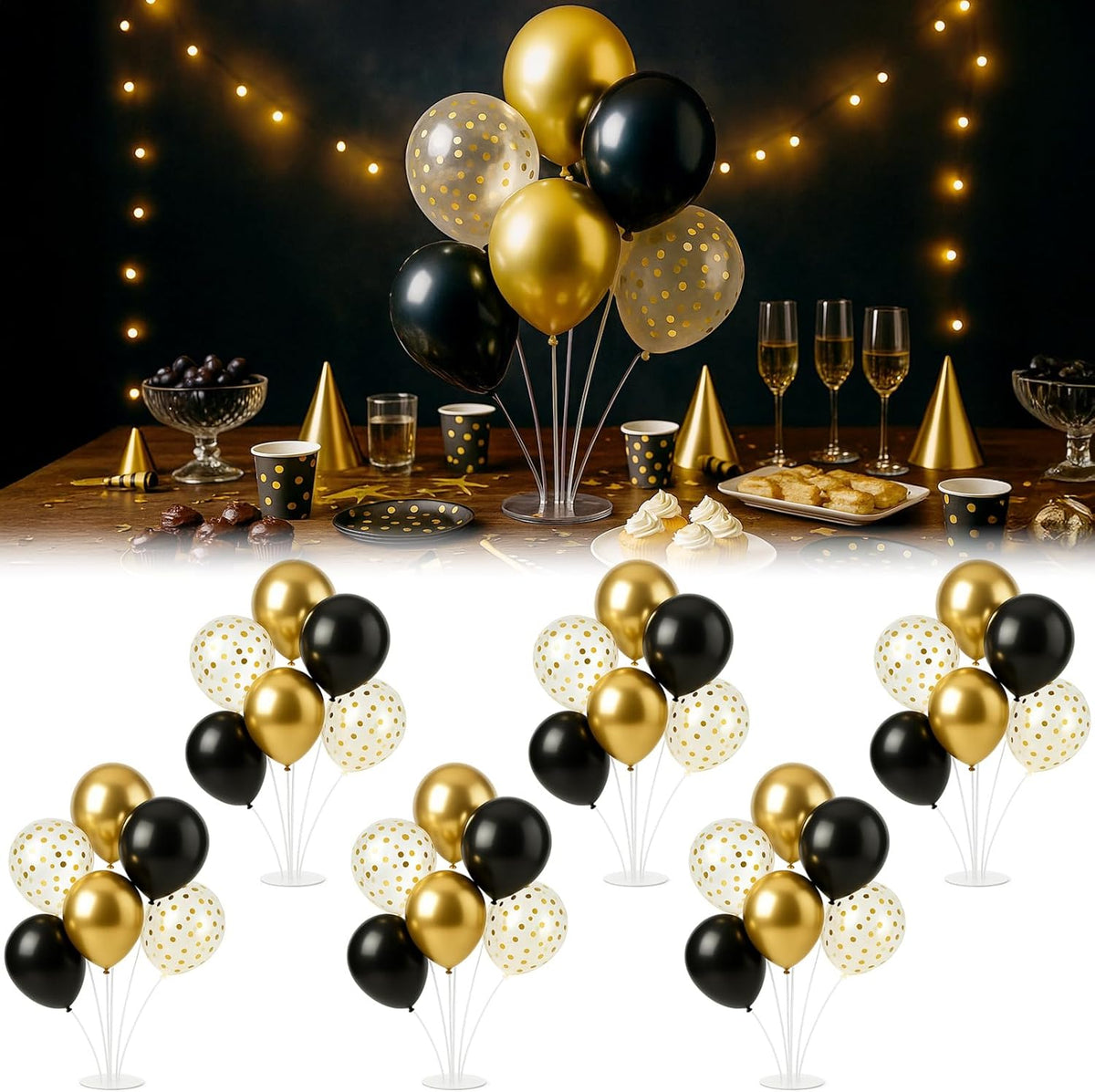 6pcs Balloon Stands Kit Table Centerpiece Table Decorations for Anniversary Birthday Wedding