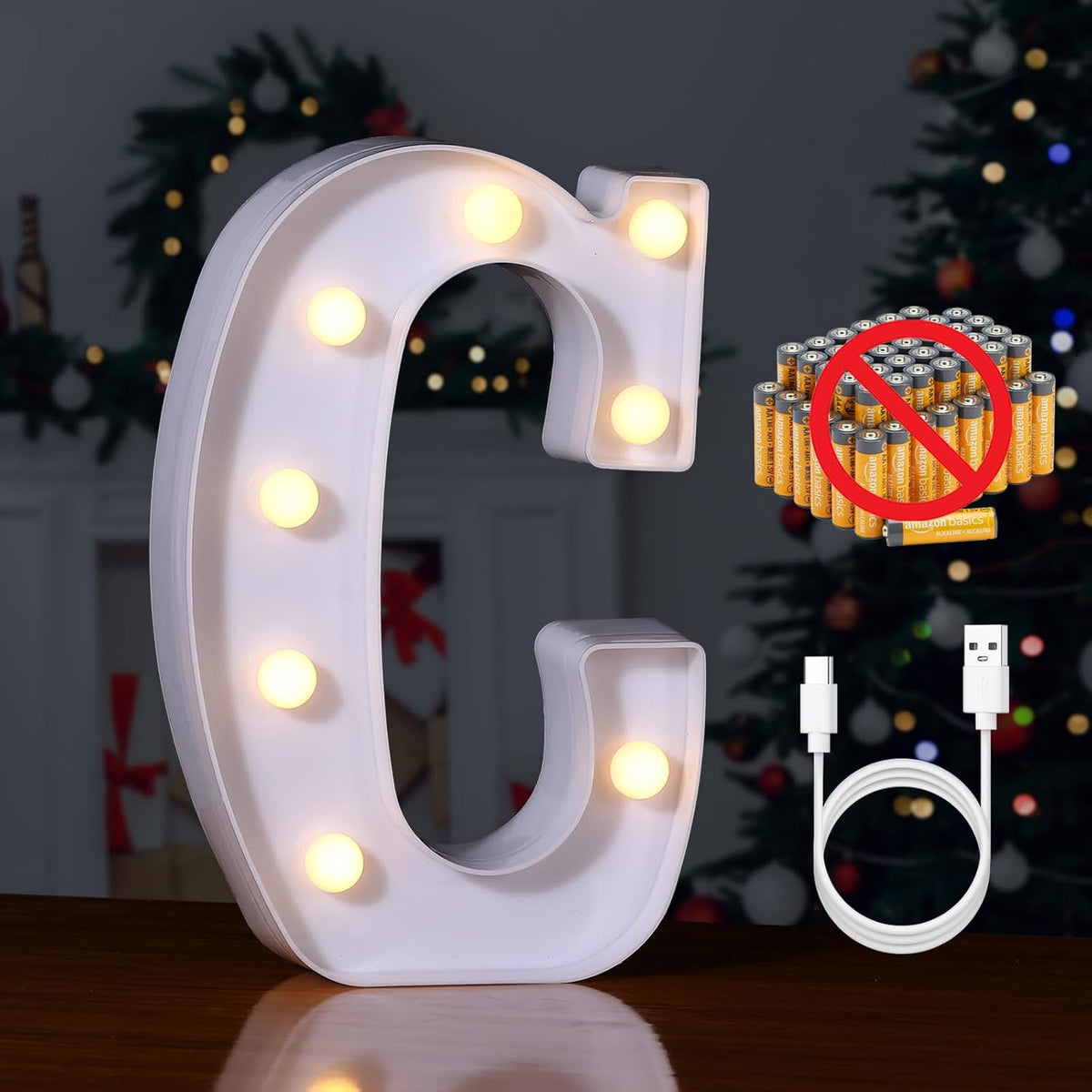 Foaky Rechargeable LED Letter Lights Sign Marquee Light Up Letters Sign for Night Light