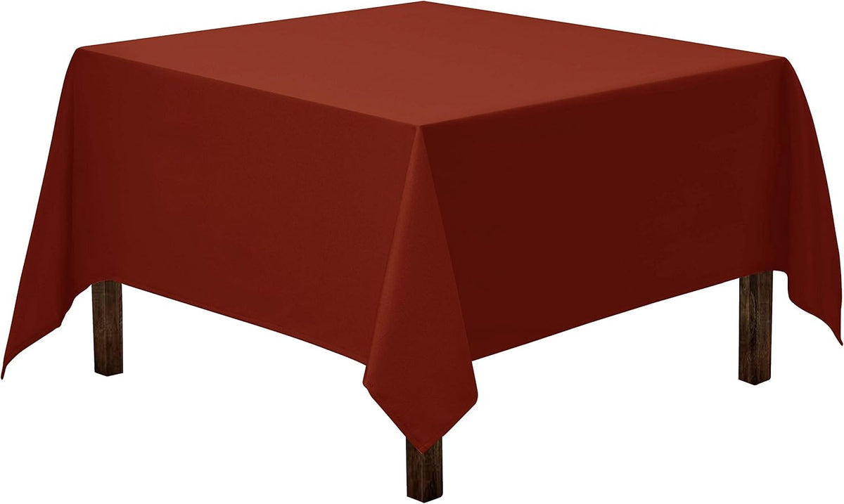 Gee Di Moda Square Tablecloth - 70 x 70 Inch Burnt Orange Table Cloth for Medium Square or Round