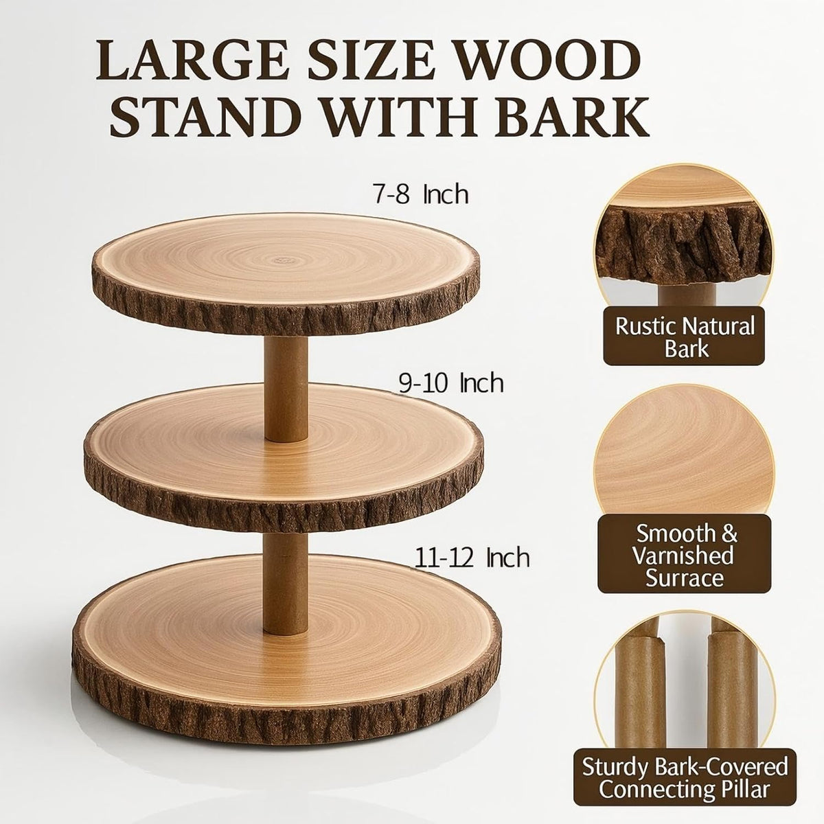 Cupcake Stand Wood Dessert Stands 3 Tier Cupcake Tower Large Cupcake Display Stand Rustic Cupcake
