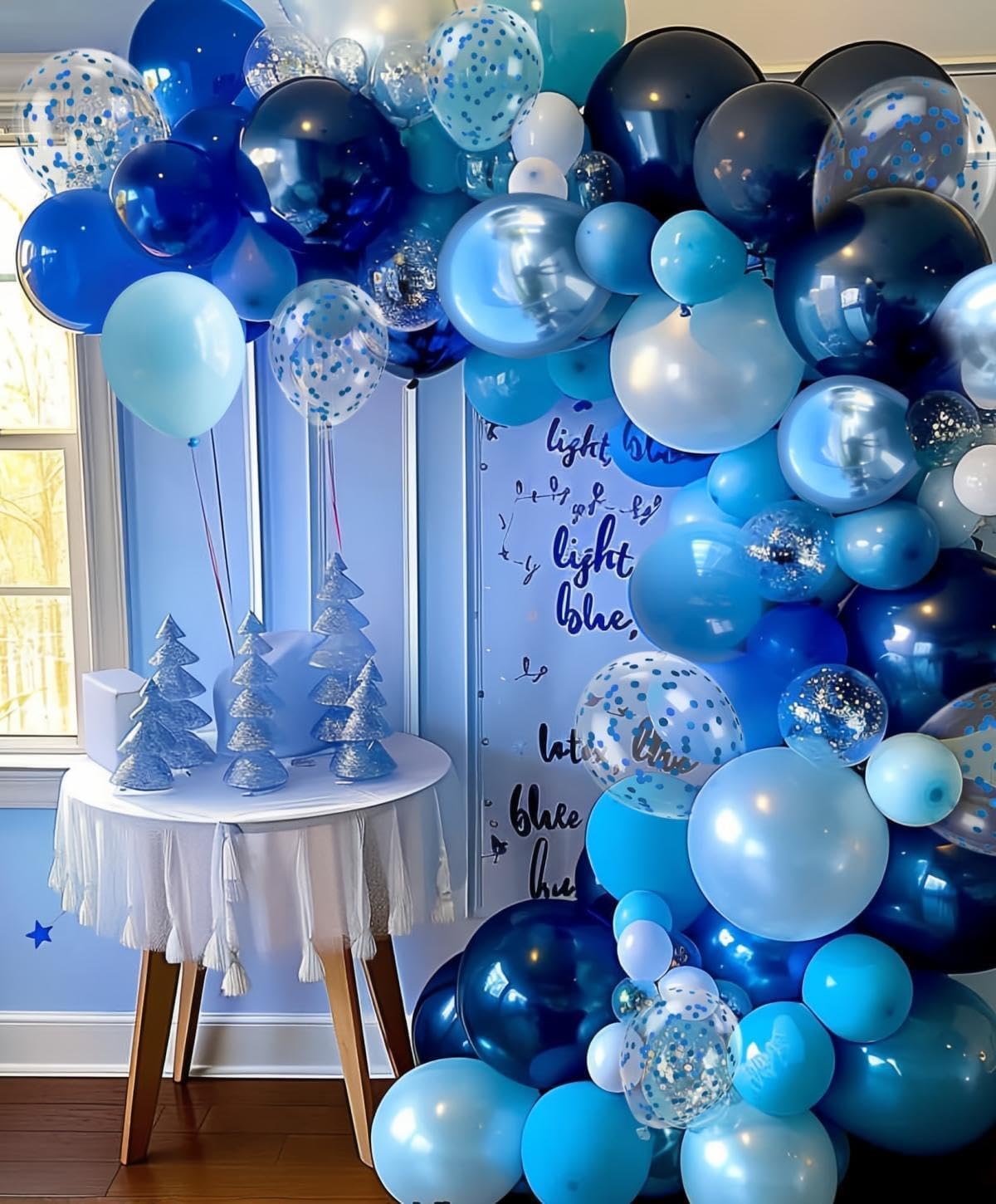 300 Pcs Blue Balloons 12 Inch Different Shades of Blue Party Balloon Set, Suitable for Wedding