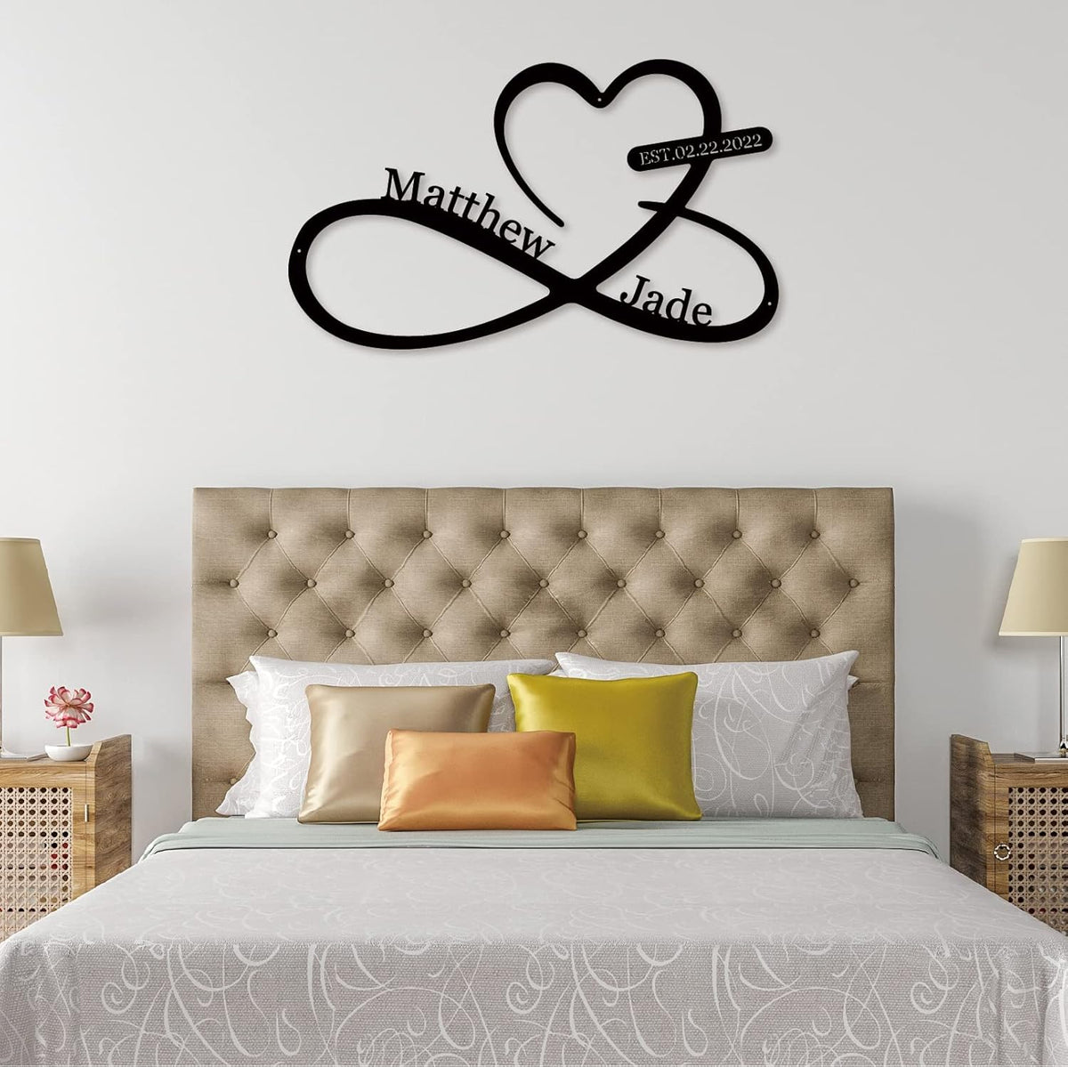 Infinity Heart Metal Wall Decor, Unique Infinity Heart Wall Decor Love Sign Plaque Steel Art