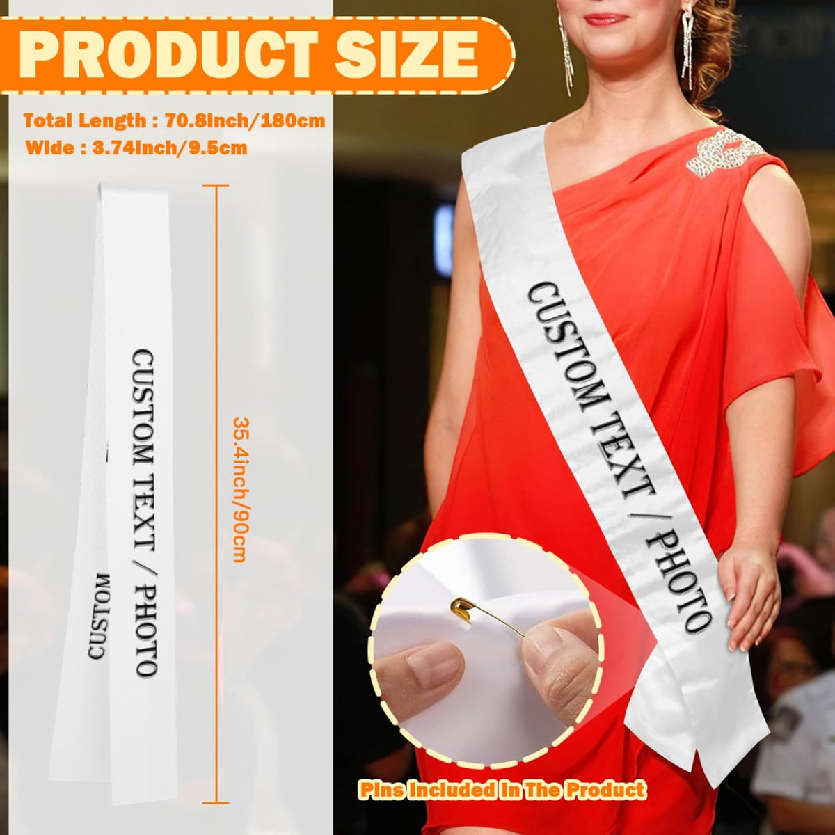 Custom Sash,Personalized Birthday Sash with Text Photo,Customized Bachelorette Sash Quote Sash
