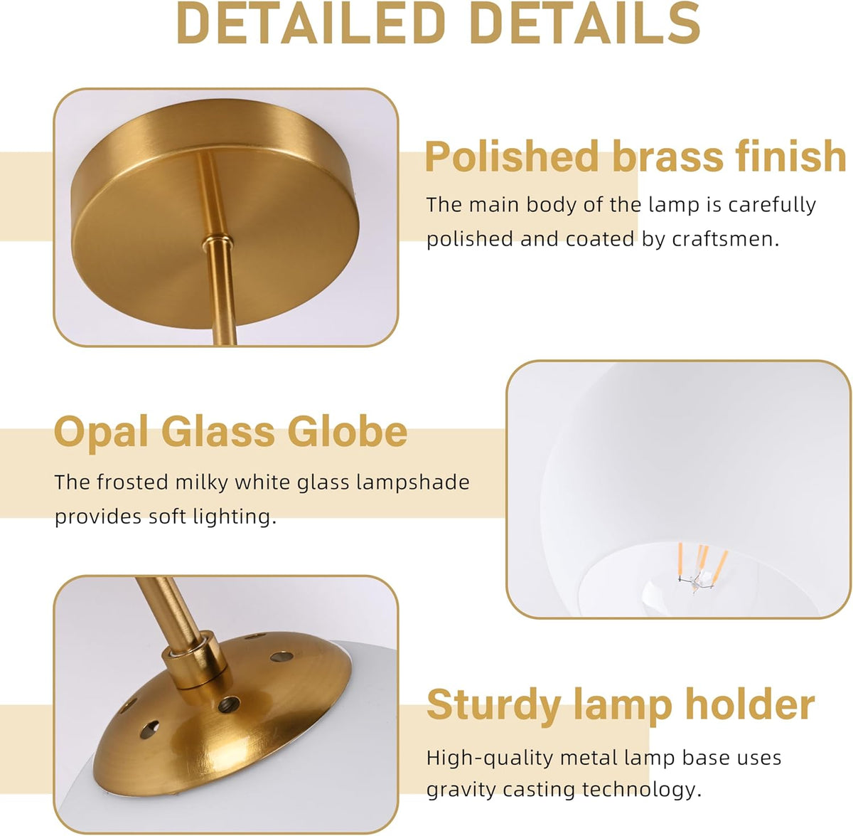 Gold Semi Flush Mount Ceiling Light Fixture Milk Glass Light Fixture Mid Century Flush Mount