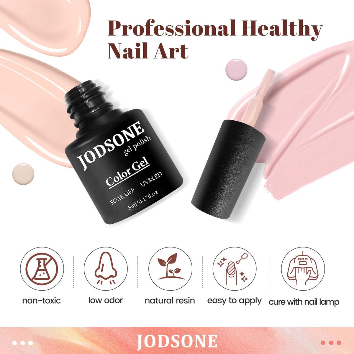 JODSONE 23 PCS Gel Nail Polish Set with Base Glossy and Matte Top Coat Multicolored Gel Nail Long