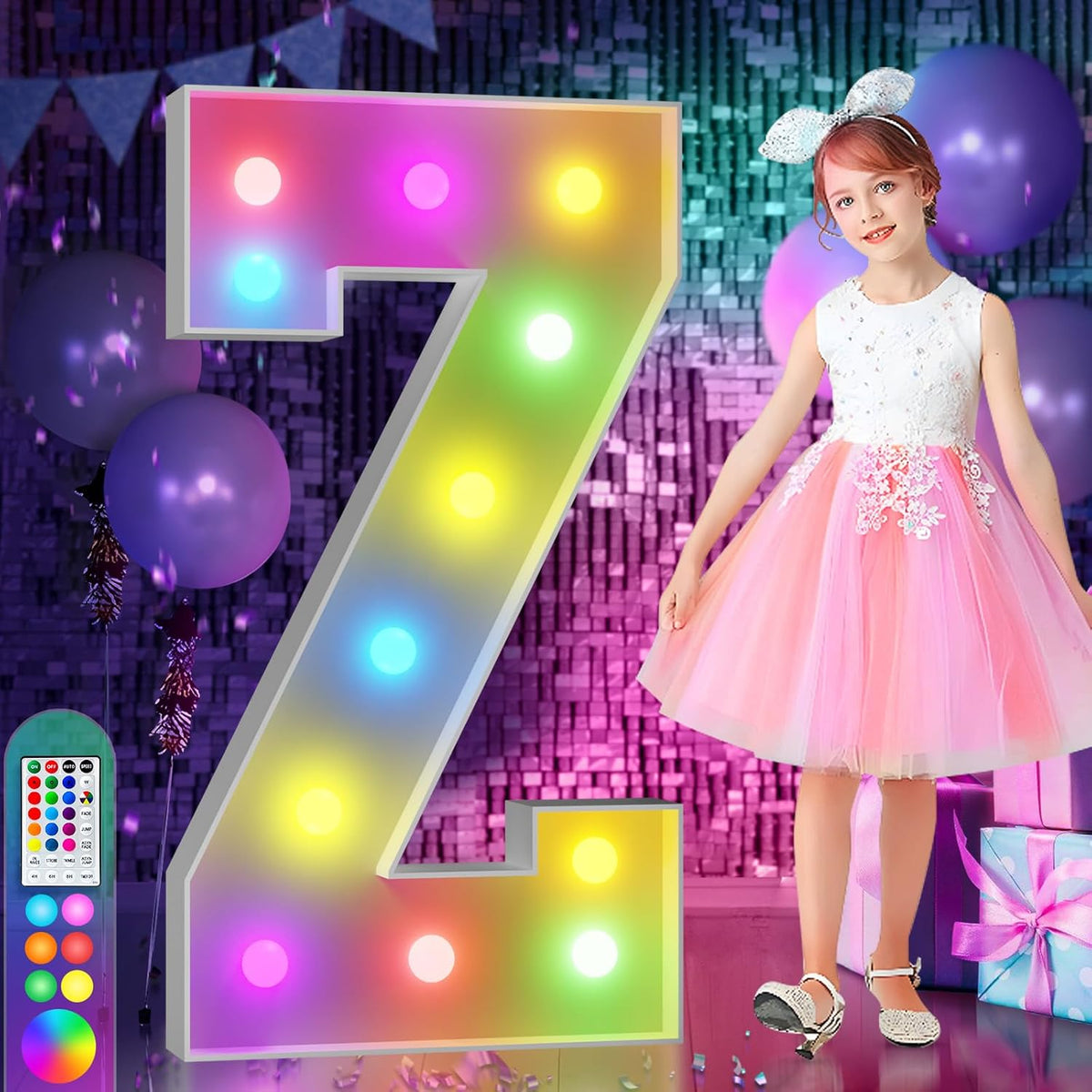 4FT Colorful Marquee Light Up Letters Z, 18 Colors Light Up Alphabet Signs with Remote, Marry Me