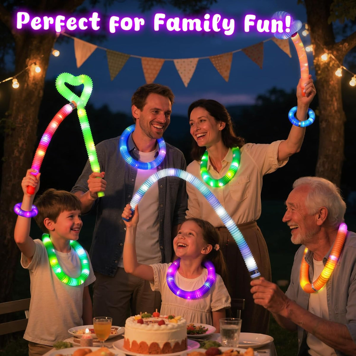 LovesTown 12PCS Glow Sticks Party Favors for Kids, Glow in the Dark Party Supplies, Light Up Pop