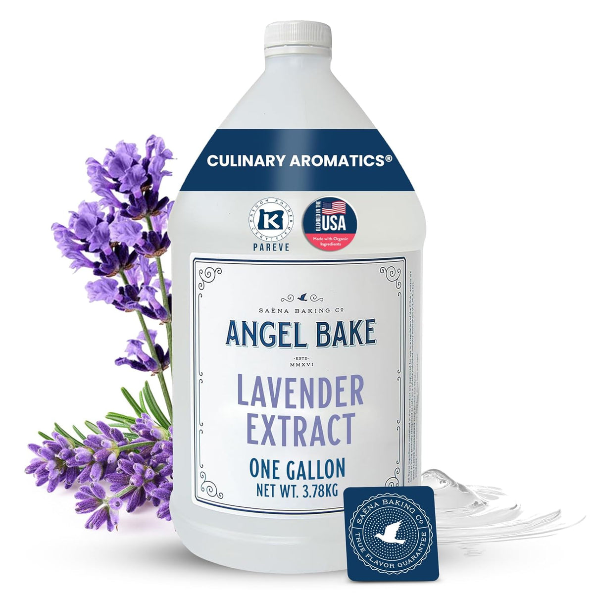 Pure Bulgarian Lavender Extract, 1 Gallon - Natural Essence for Beverage Formulations, Bulk