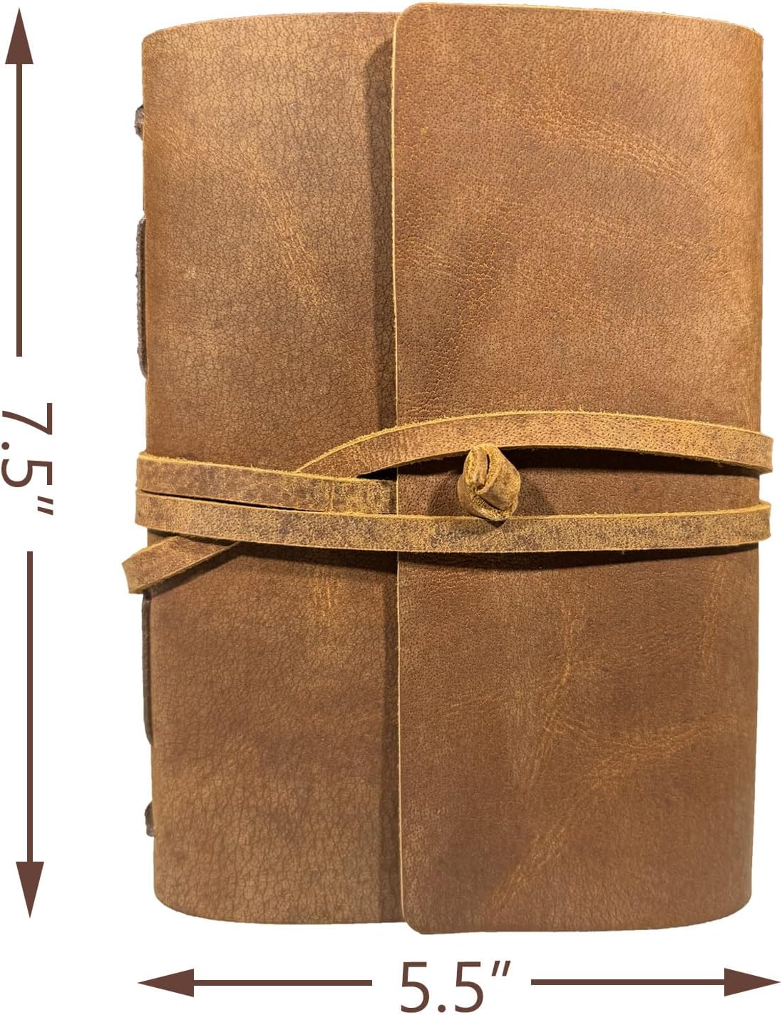 Brown Notebook Journal - Best Genuine Cool Leather Journals for writers Small Size Diary 5.5x7.5
