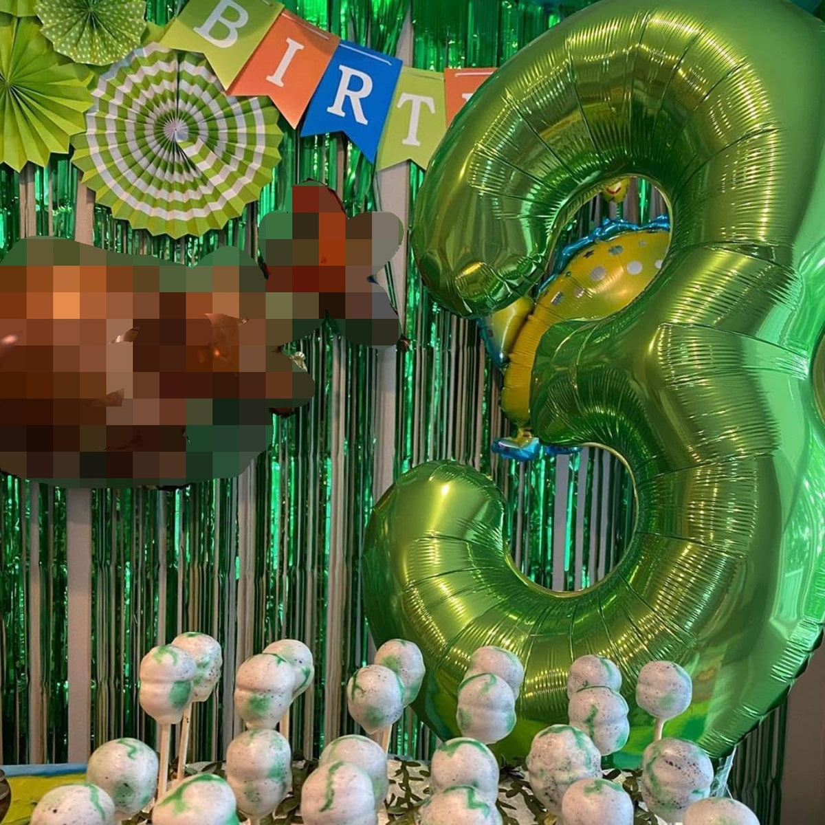 40 Inch Green Large Numbers Balloons 3, Self Inflating Digit 3 Helium Balloons for 3rd Boys Girls