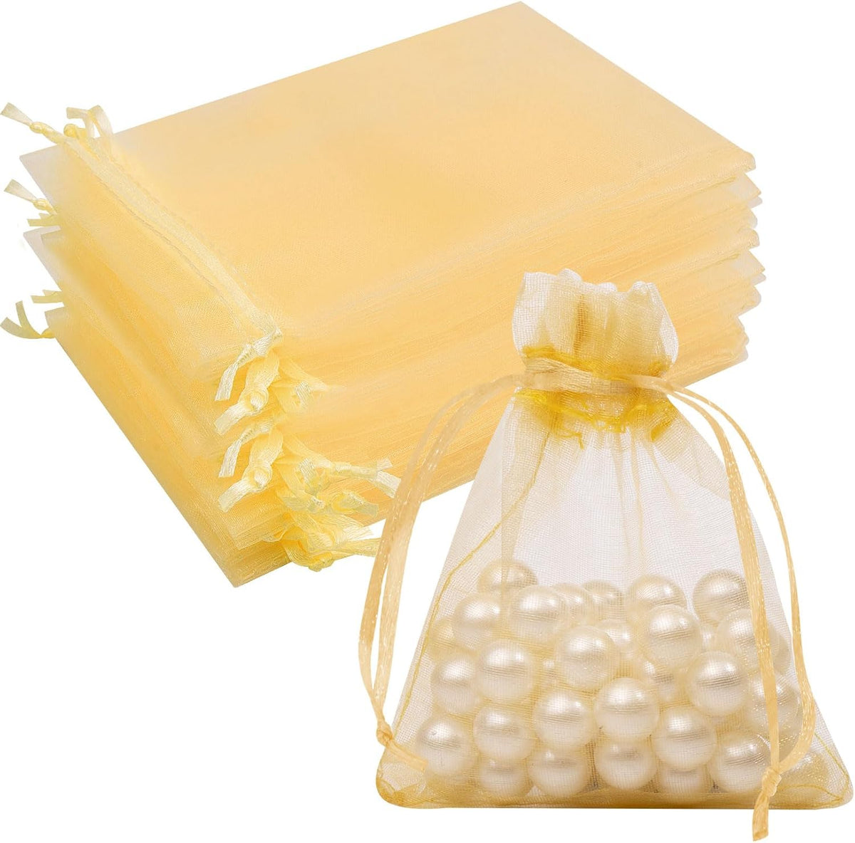 Organza Bags 3x4 Inch 50 Packs Small Mesh Gift Bags Drawstring Sachet Bags for Party Favor Wedding