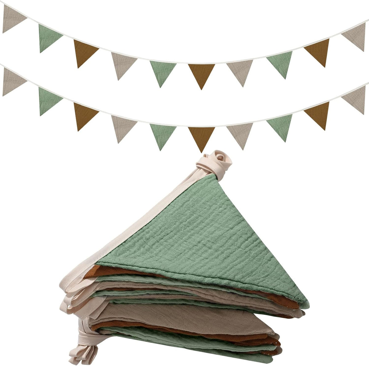Oudain 15.5 ft Pennant Banner Flags, 2 Pcs Nursery Garland Triangle Bunting Flag Baby Banner for