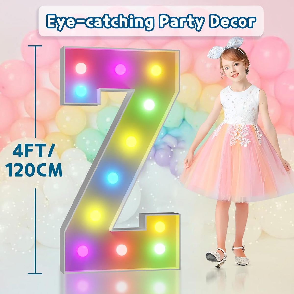 4FT Colorful Marquee Light Up Letters Z, 18 Colors Light Up Alphabet Signs with Remote, Marry Me