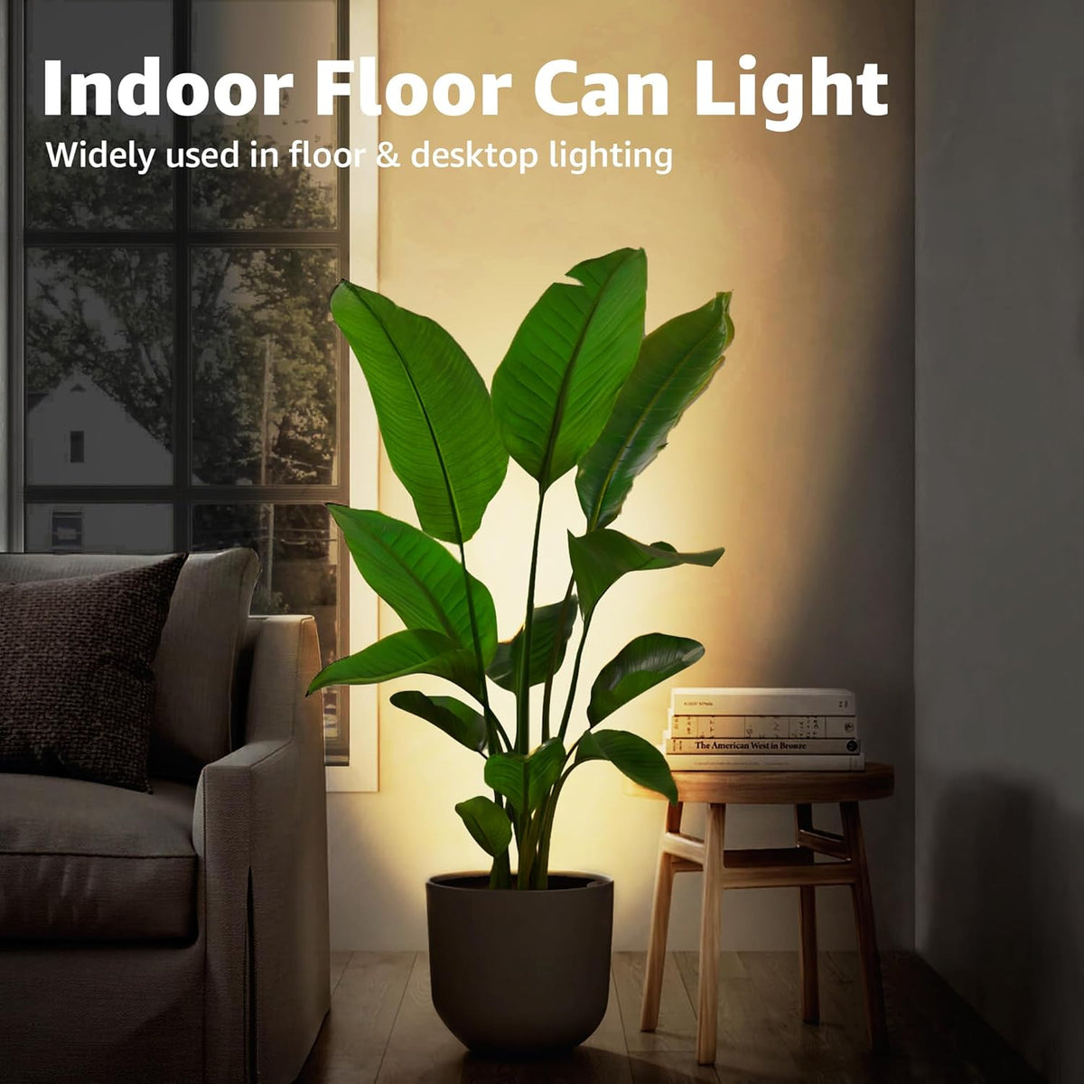 SUNVIE 4 Pack Up Lights Indoor Floor Can Light 5W Uplighting Uplights Indoor with 2700K GU10 Bulbs