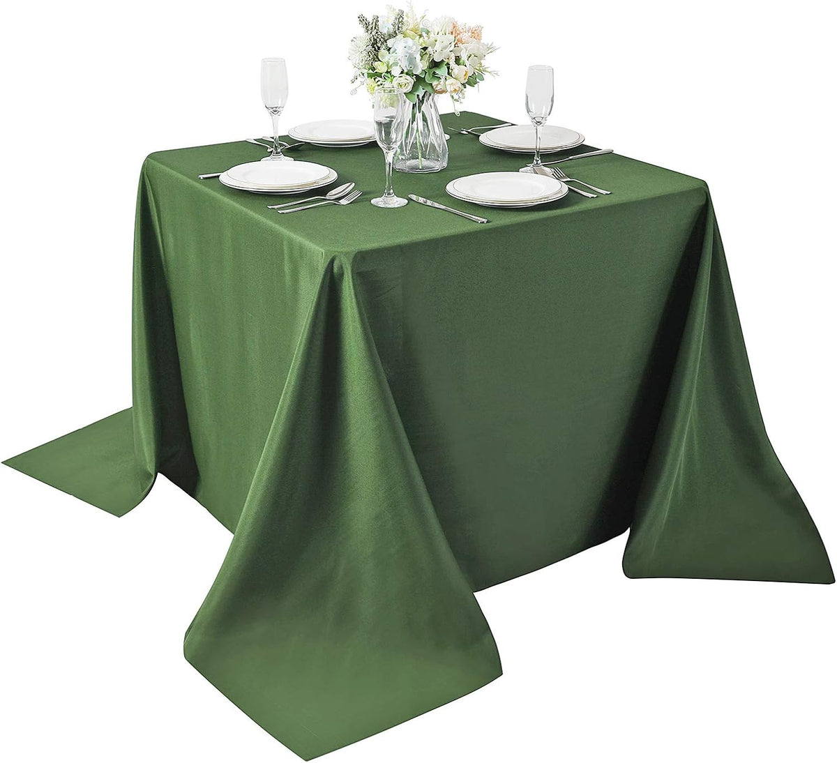 Cupuamon Square Tablecloth 90x90 inch Washable Polyester Fabric Table Cloth for Wedding Party