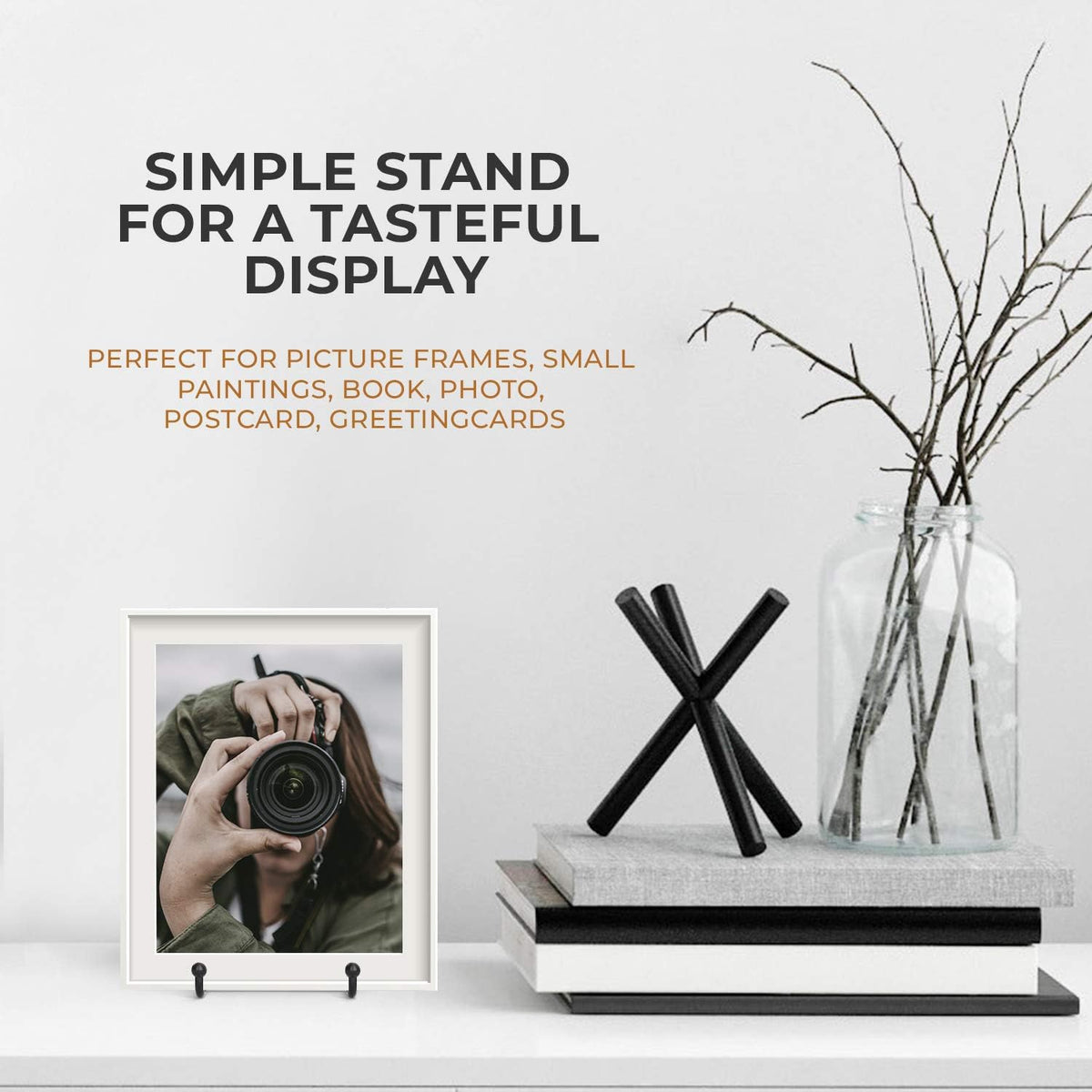 TR-LIFE Plate Stands for Display - 3 Inch Plate Holder Display Stand + Metal Frame Holder Stand for