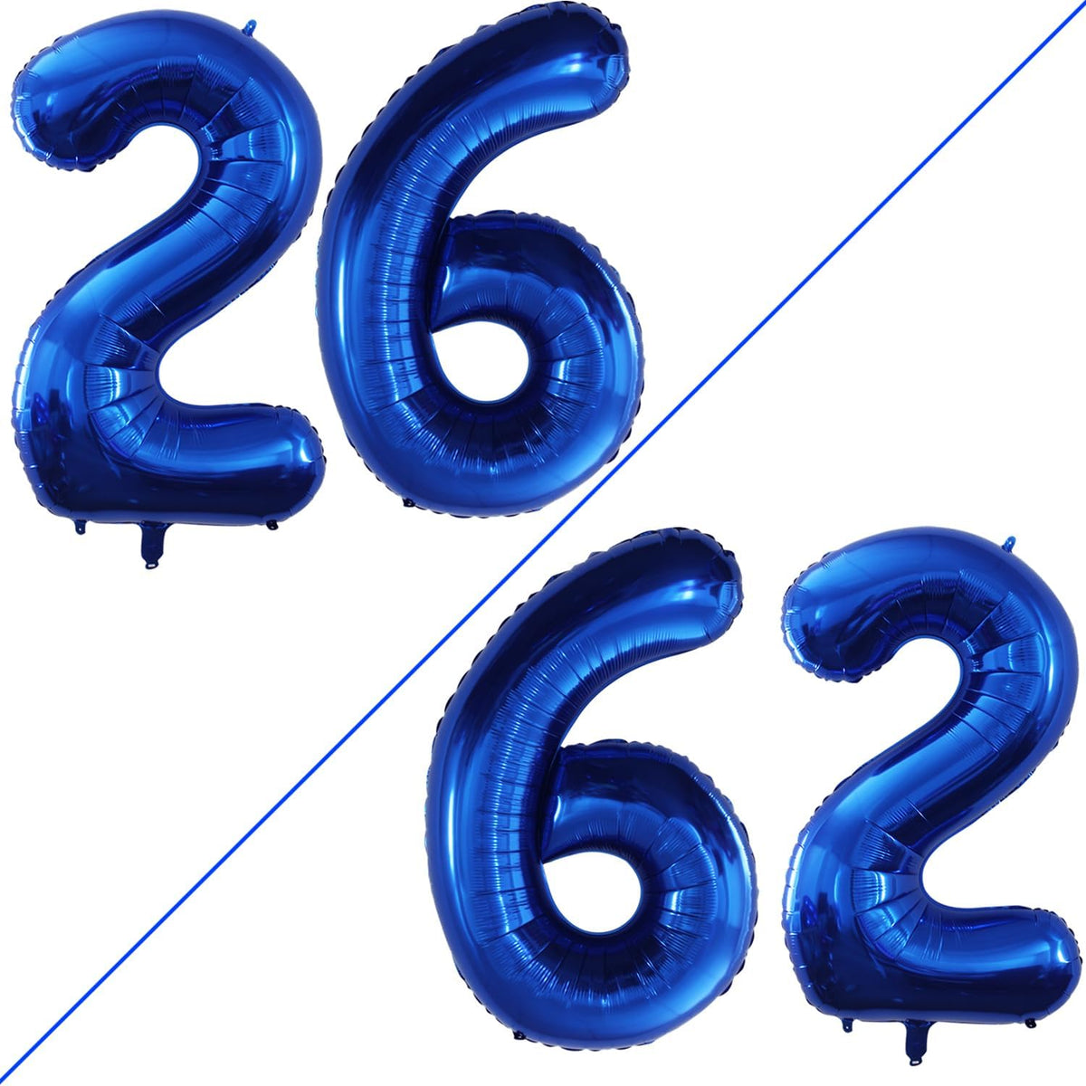 GOER Number 26 Balloons for 26th Birthday Party Decorations,42 Inch Jumbo Foil Helium 62 Balloons