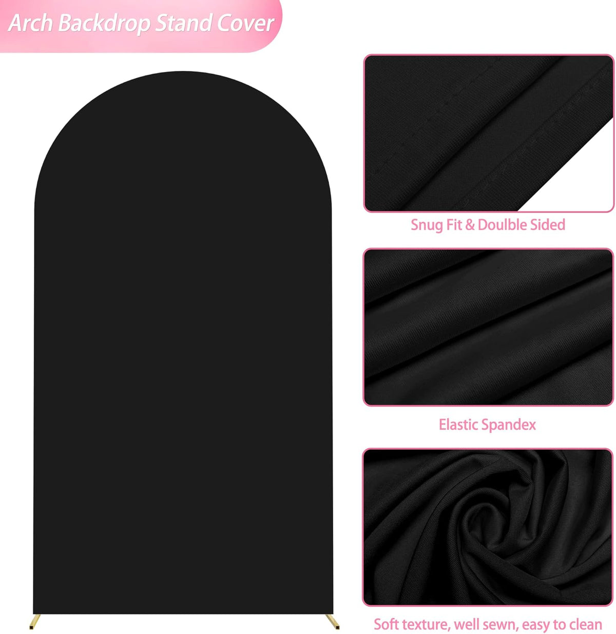 Wokceer 7.2 FT Wedding Arch Stand and Arch Cover, Metal Arch Backdrop Stand with Arch Stand Cover