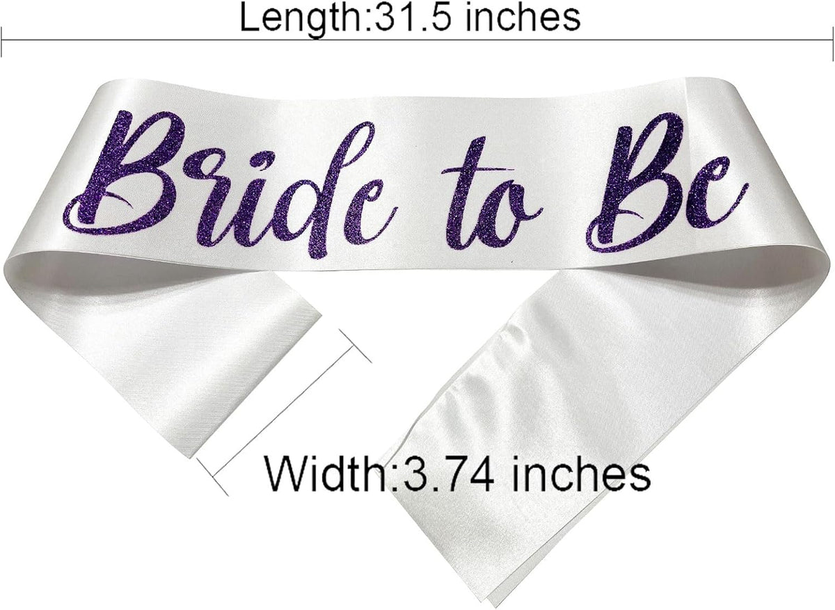 Bride Sash Bachelorette Party Purple, Bride To Be Sash Bridal Shower Sashes Bachelor Decorations
