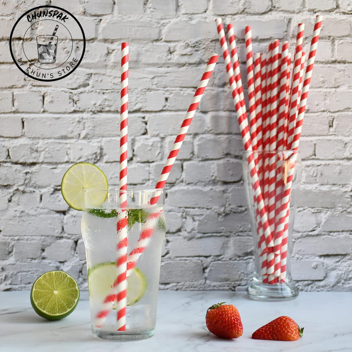 12 Inch Extra Long Large Paper Drinking Straws 8mm Wide - For Smoothies, Shakes, Tall Drinks, 40oz