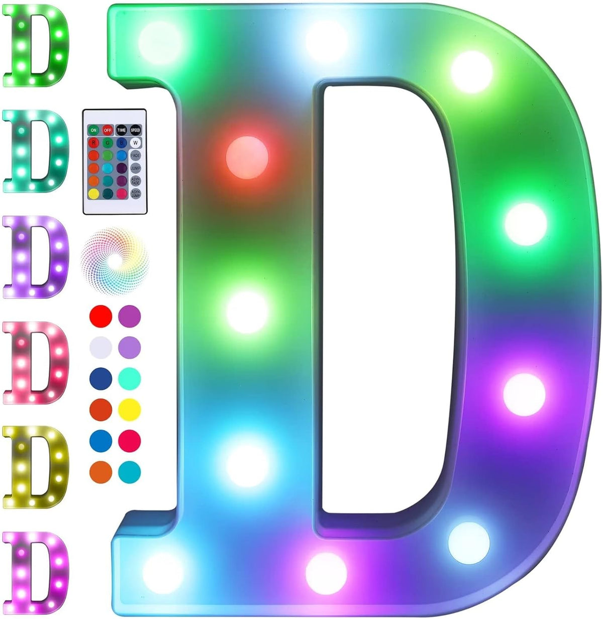 Foaky Colorful LED Letter Lights with Remote,Marquee Light Up Letters Sign for Night Light